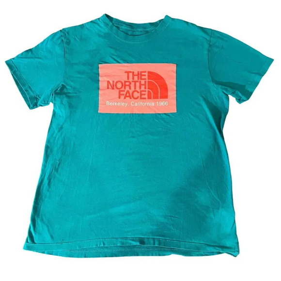 The North Face Men's Medium Teal Box NSE Logo Tee Short Sleeve Crew Neck T-Shirt - Picture 1 of 3